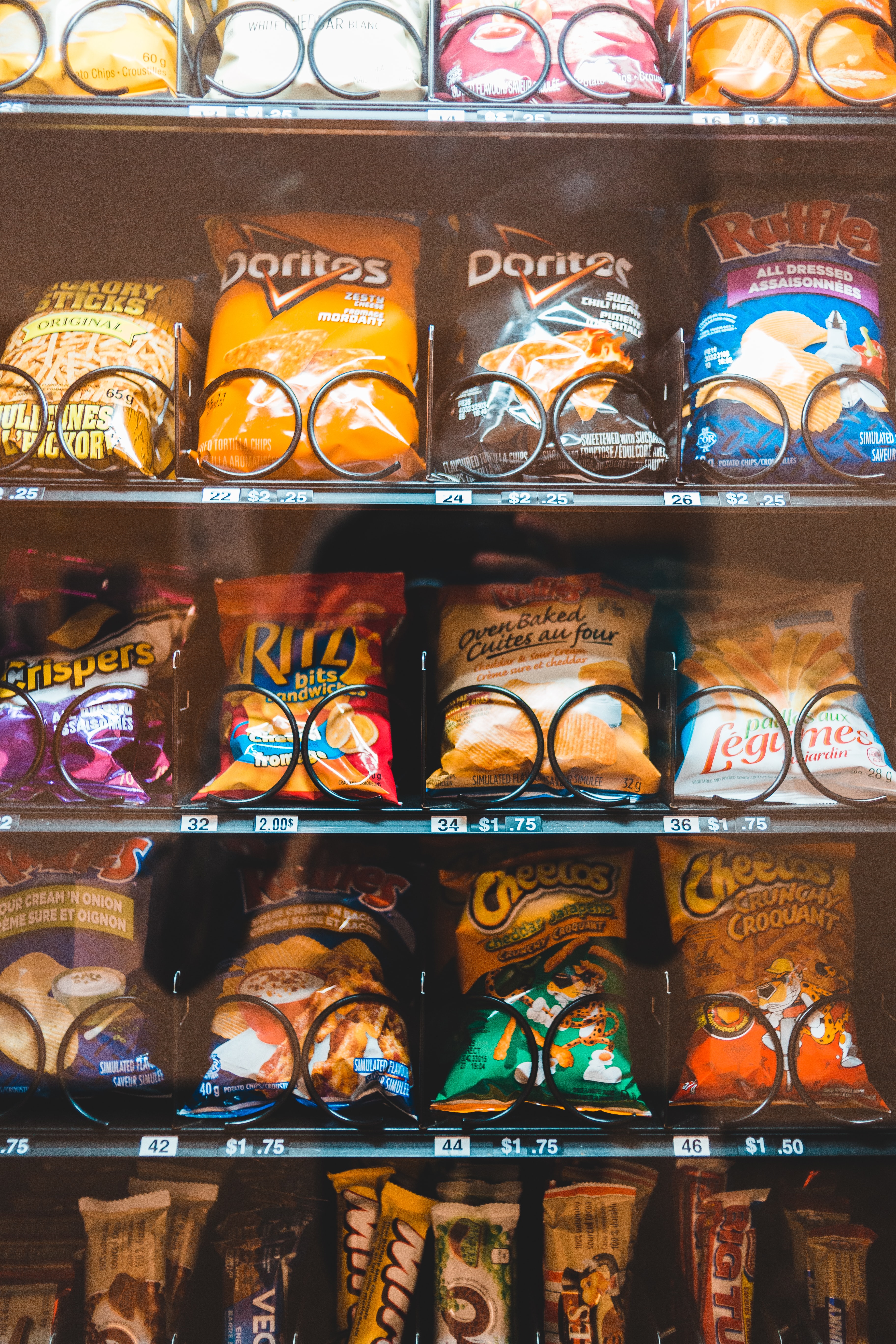 snack items at vending machines